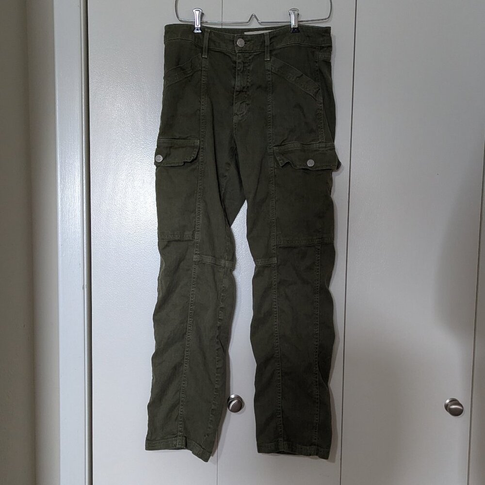 AMO Straight Leg Cargo Pants from Anthropologie Green Size 27